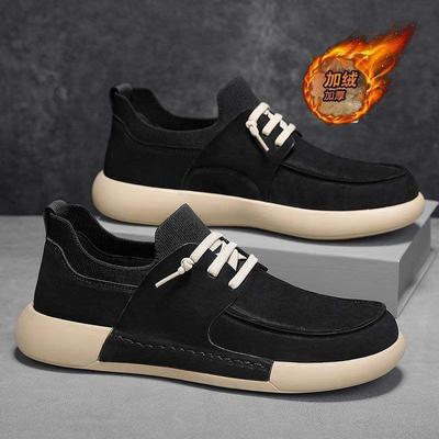 Broken Size Winter Board Shoes Velvet Thickened Cotton Shoes Warm Versatile Men's Shoes Waterproof Leather Casual Sports Shoes Snow Boots