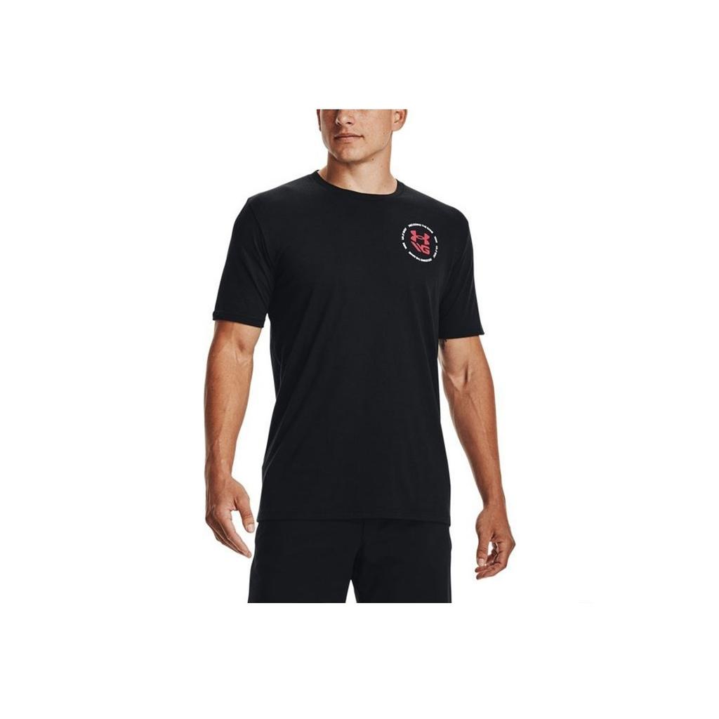 Under Armour Decode The Game American Vintage Pattern Printed Sports Short Sleeve T-Shirt Men Tops Black 1367868-001