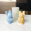 Sturdy Food Grade Silicone Candle Making Mould With Christmas Tree and Reindeer Designs