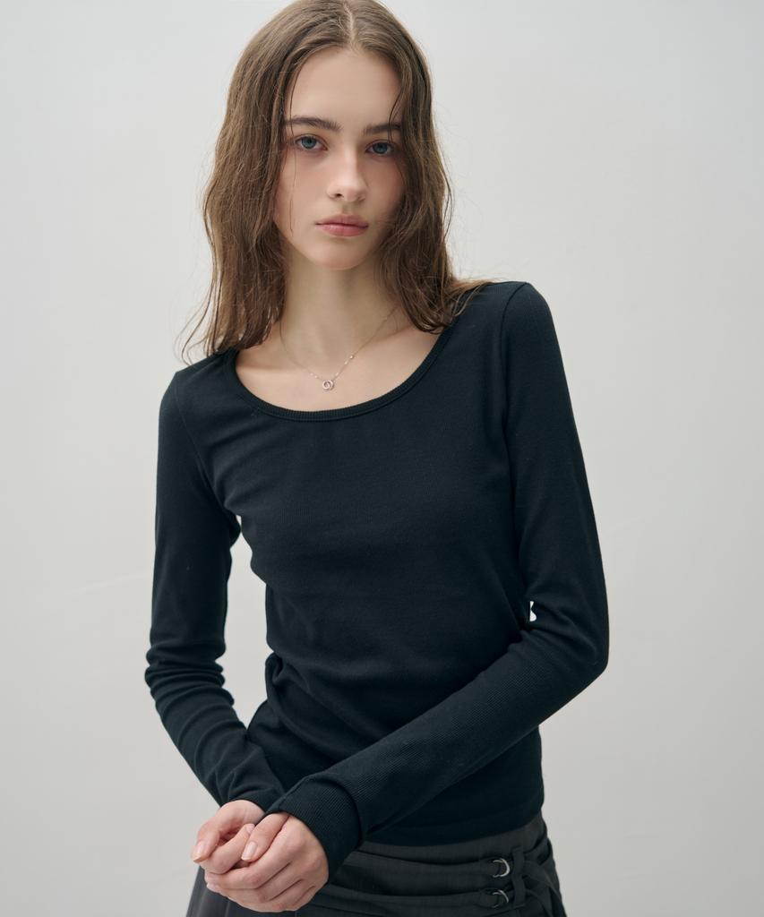 Ledeoli Scoop Neck Ribbed Long Sleeve [3 Colors]