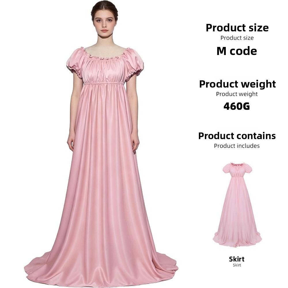 Bridgerton Regency Costume Dress For Halloween Cosplay Victorian Era Adult And Child Child 110cm розовый