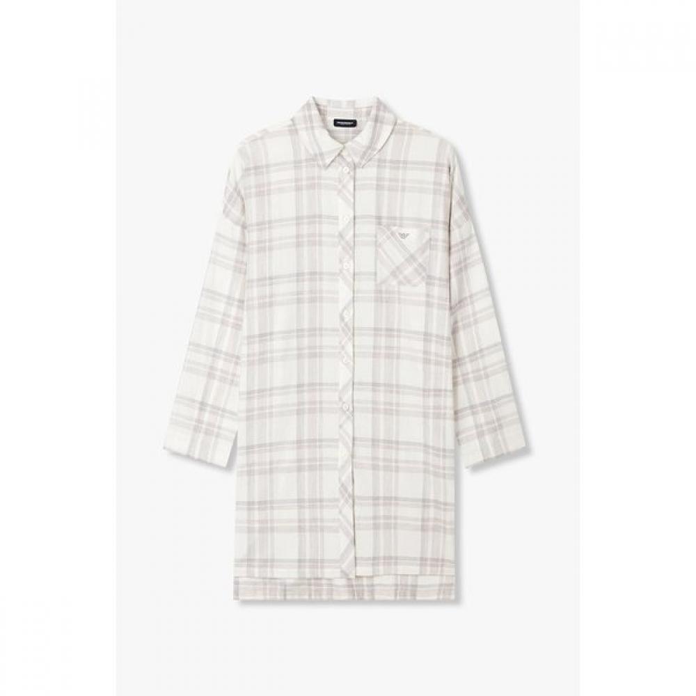 Emporio Armani Women S Check Pattern Logo Pocket Shirt dreSS  0825318501 S(90)