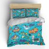Fantasy Elements Cartoon Illustration Print Bedding Set 1 Duvet Cover 2 Pillowcases for Adult and Children Luxury Gift Full Size