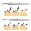 3Pcs/Set Stainless Steel Tick Removal Tool Tick Fork Double Headed Clamp Tick Remover Tool Portable Bend Clamp