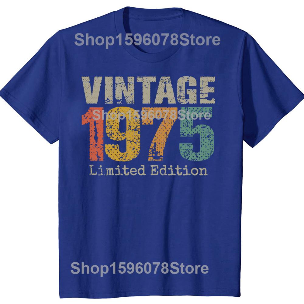 Funny 50 Year Old Vintage 1975 Limited Edition T Shirts Summer Streetwear Short Sleeve 50th Birthday Gifts T-shirt Mens Clothing