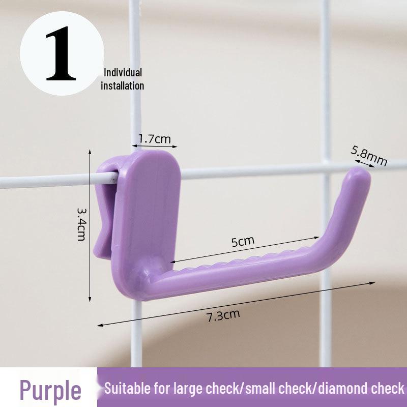 Nail-Free Grid Panel Hook for Wire Mesh Shelves - No-Drill Wall Storage Hooks for Kindergarten Display