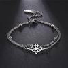 Geometric Witch Celtics Knot Charm Bracelet Women Female Stainless Steel Witchcraft Chain Love Bangles Jewelry