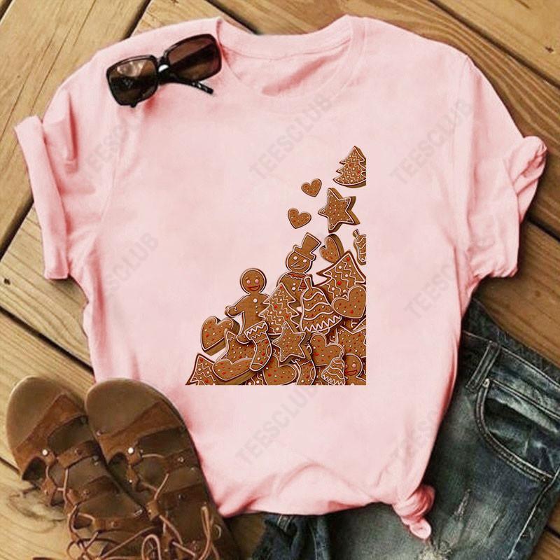 Merry Christmas Santa Print Tshirt Casual Harajuku Style Graphic Tee Aesthetic Christmas Theme Clothing S