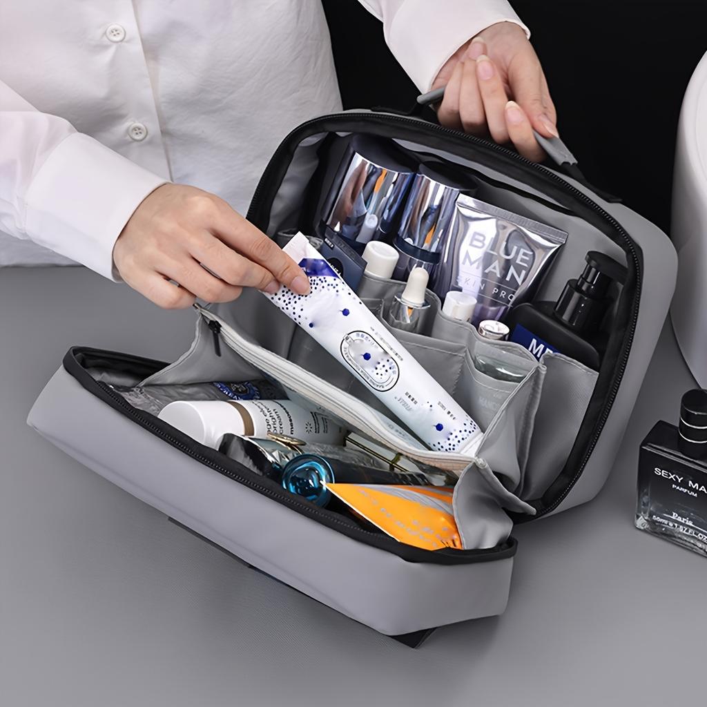 Men's Double Open Makeup Storage Bag Portable Zipper Closure Makeup And Beauty Bag Business Travel Toiletries Organizer Bags