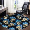 1PC Skulls Flames Office Round Area Rug, Mat Suitable For Office, Under Office Chairs Bedroom Living Room Home Decor, Room Deco