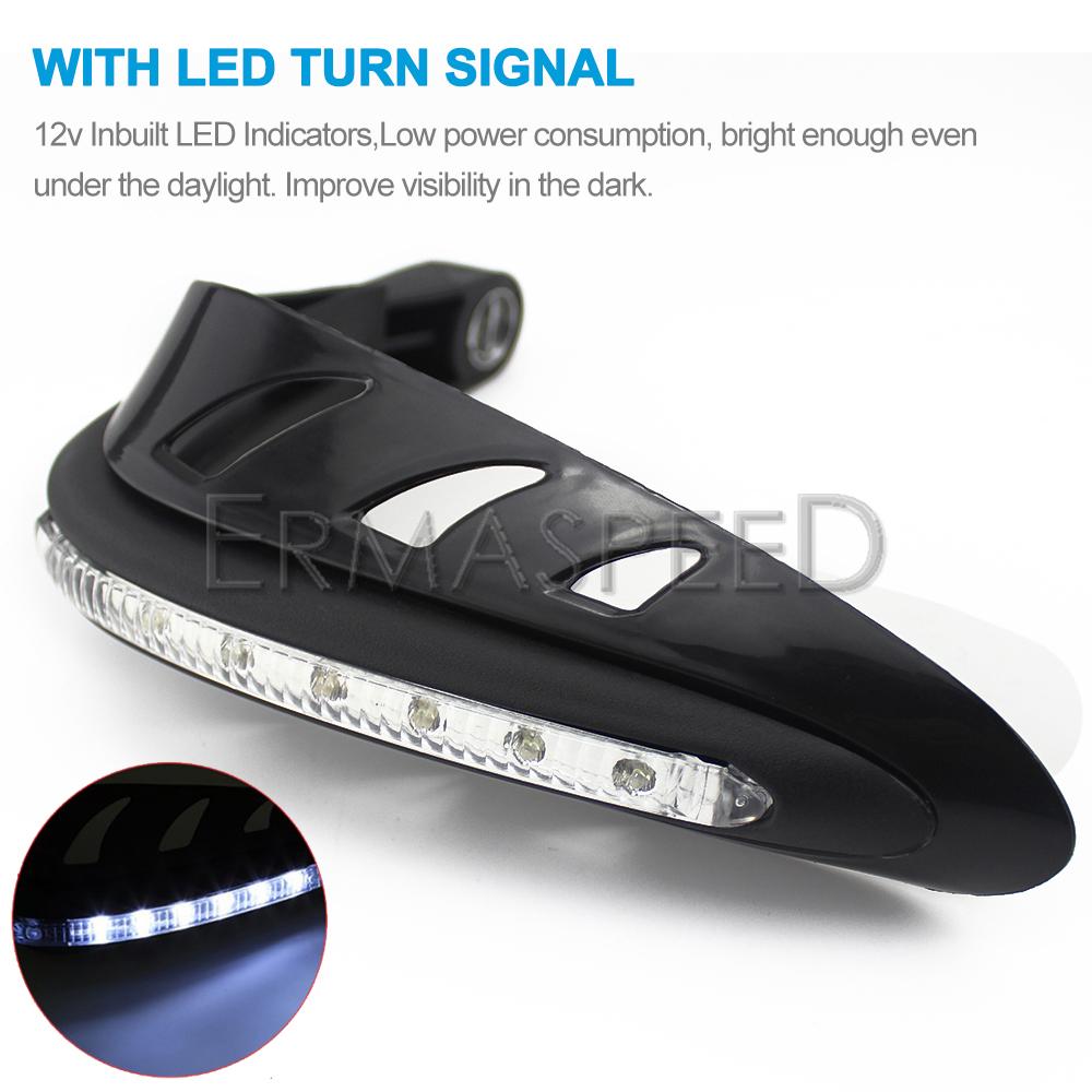 Apărători universale pentru mâini pentru motociclete de 22 mm cu indicatori de semnalizare LED pentru motocross Dirt Bike Protector pentru mâini pentru