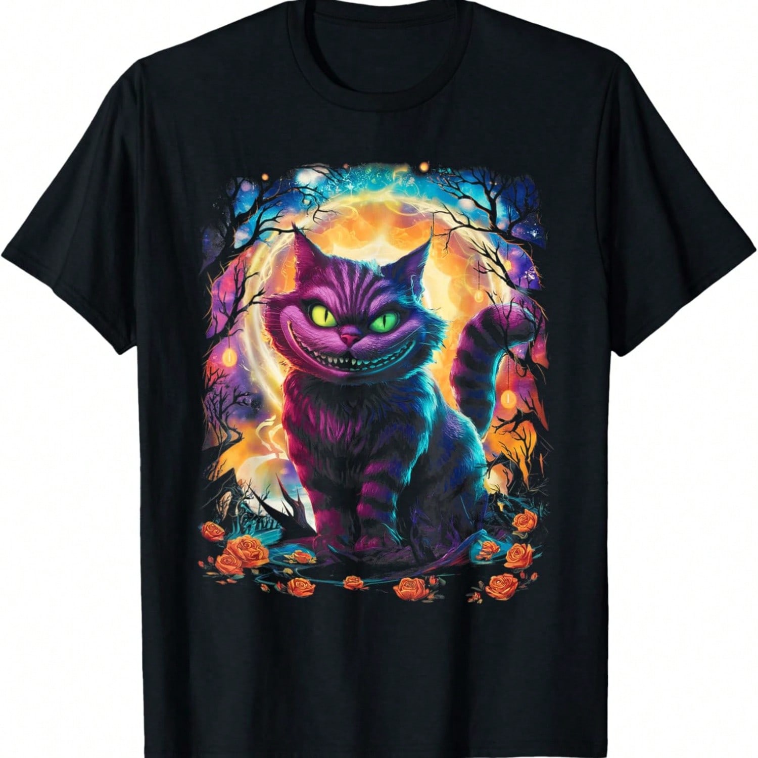 Wonderland Feline Funny Cat In Enchanted Forest T-Shirt S разноцветный