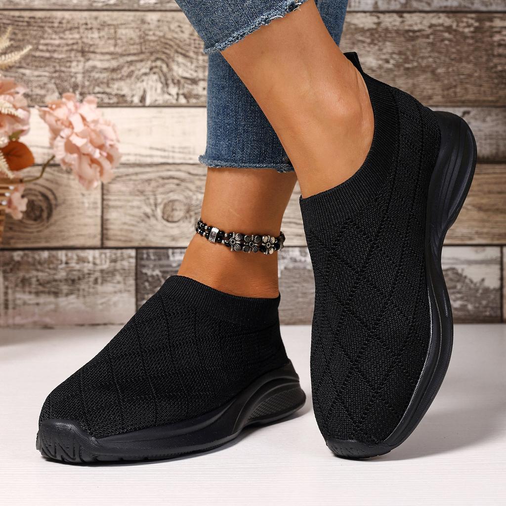 Fashion New Spring Summer Women's Vulcanize Shoes Mesh Breathable Soft Bottom Large Size Slip On Sneakers Casual Solid Weave Sport Tenis