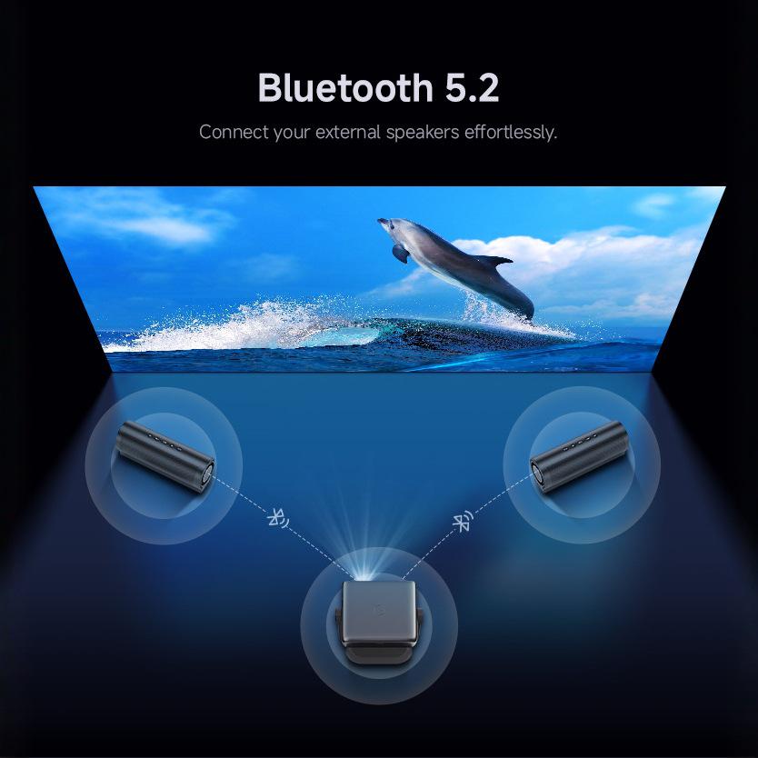Germany 2026 1080P 360° Rotating Projector with Stand, 4K Wall Projection for Home Parties