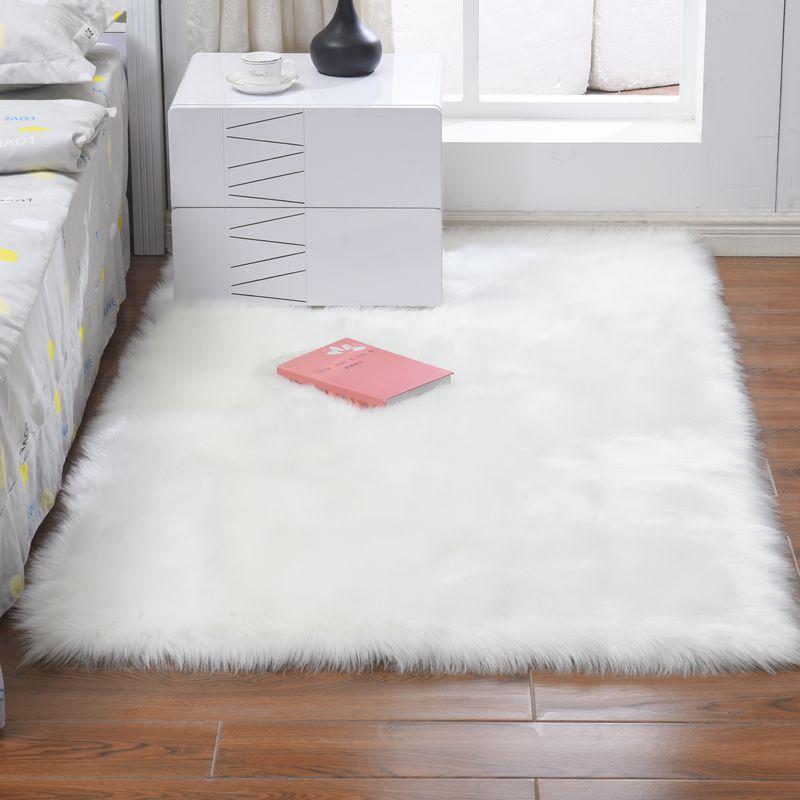 Living Room Plush Carpet Coffee Table White Plush Carpet Bay Window Home Bedroom Bedside Long Haired Floor Mat