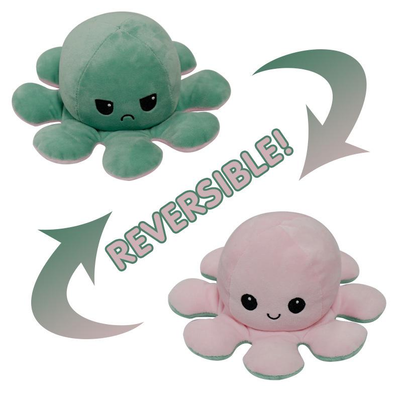 Reversible Flip Stuffed Octopus Plush  Doll Soft Simulation Reversible Plush Toy Double-sided Color