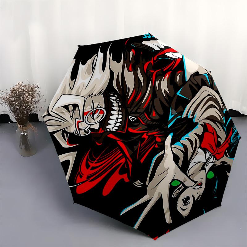 1pc Tokyo Revengers Inspired Automatic Folding Umbrella Portable 3-Fold Design with Iron Frame, Perfect for Fans, Travelers, Daily Use, and Festive Gi