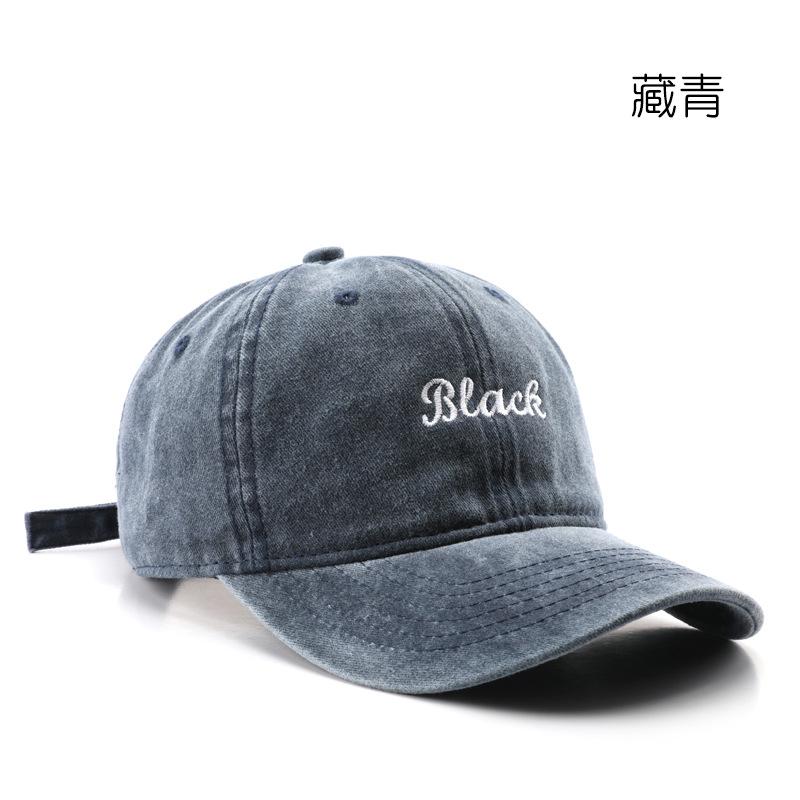 

Outdoor personalized street travel baseball cap spring and autumn washed embroidered cap темно-синий
