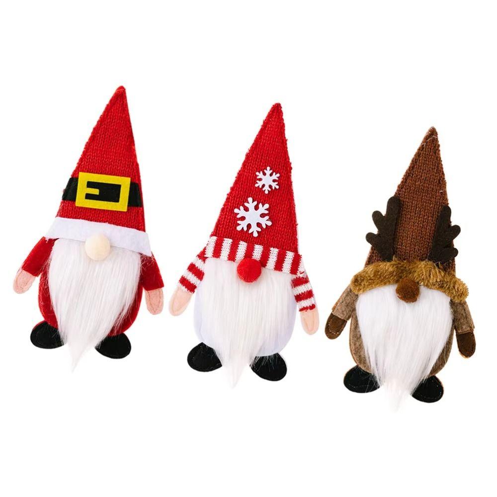 Cute Santa Claus Silverware Holder Faceless Doll Xmas Tableware Storage Bag  Party Favors