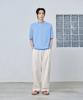 AGOD Plain Collar Half Knit [Sky Blue]
