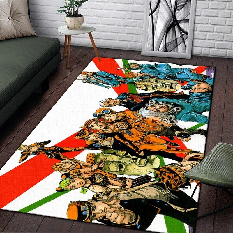 Jojo Anime Beautiful Painting Carpet for Living Room Large Area Rug Black Soft Carpet Home Decoration Mats Boho Rugs Picnic