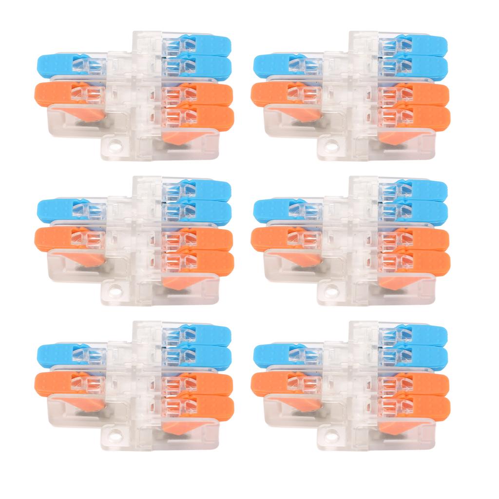 10 Pcs Connecteur de Câblage Rapide 2 Entrées 4 Sorties 0.5 à 6mm² Connecteur Conducteur de Fil 41A 450V