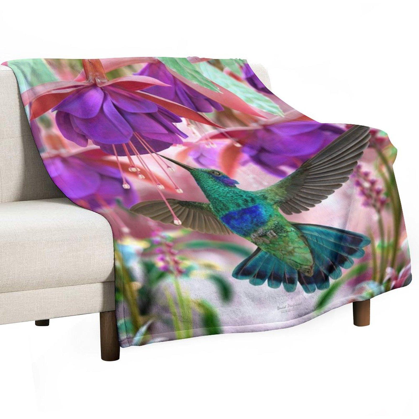 

Hummingbird Throw Blanket Furry Kid S Thin Stuffeds Blankets 30x40in