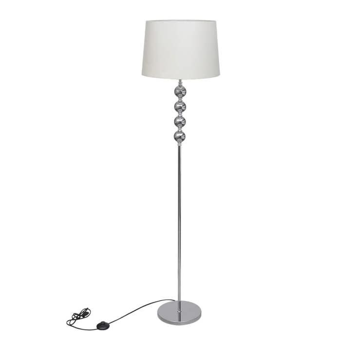 VidaXL Lampe de Sol à Long Pied 5 Boules de Décoration Blanc Lampe de Chevet 240904