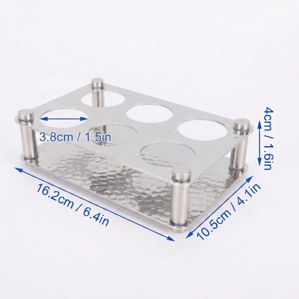 Stainless Steel Wine Glass Tray 6 Holes Glass Cup Rack Practical Serving Display Tray  Party
