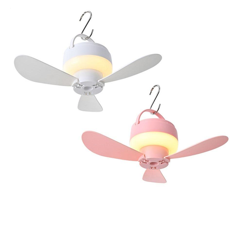 USB Rechargeable Ceiling Fan Light Silent Operation Ceiling Lamp Hanging Fan Light  Camping Tent