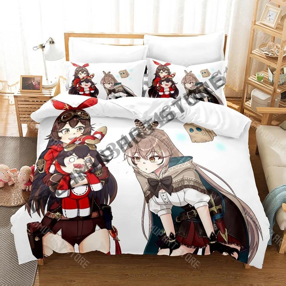 3D Print Nanashi Mumei Friend Hololive Bedding Set Single Twin Full Queen King Size Bed Set Adult Kid Bedroom Duvetcover Sets
