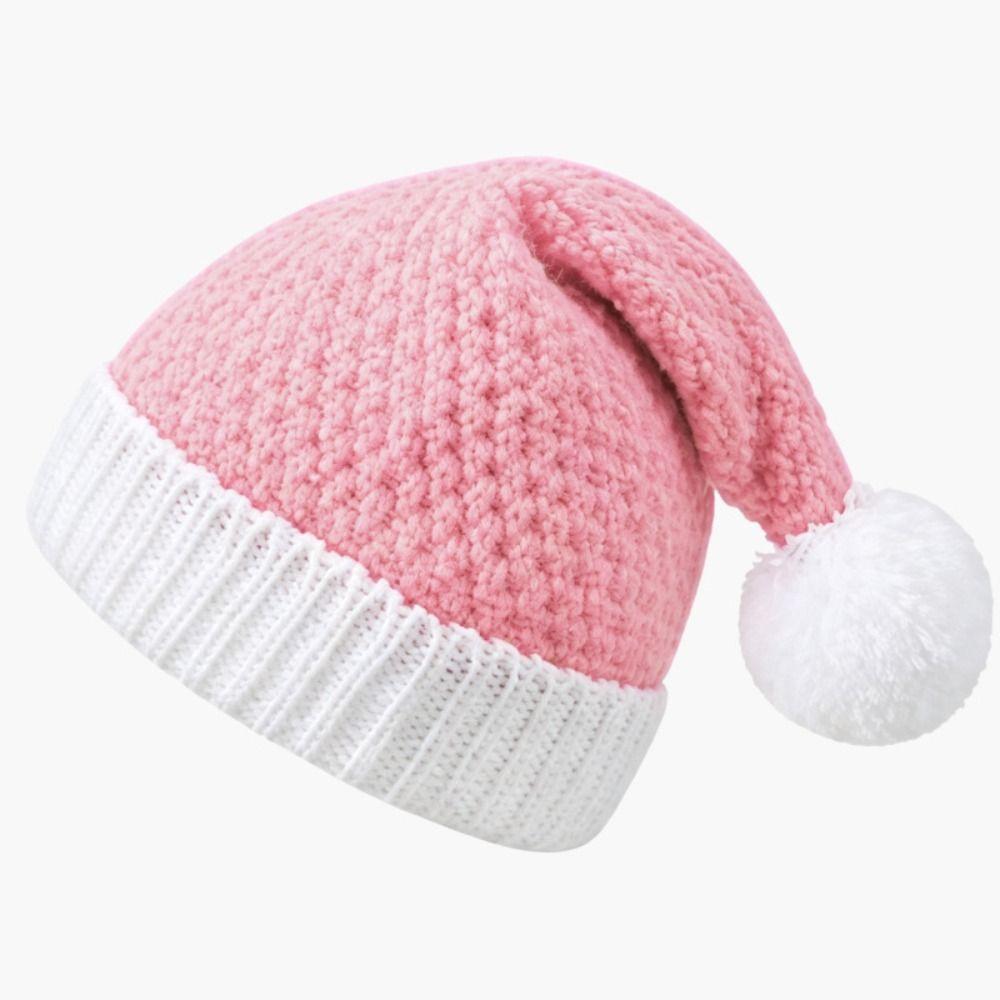 Knitted Winter Beanie Hat Soft Christmas Party Hat New Pom Pom Knit Cap Holiday Party Accessory
