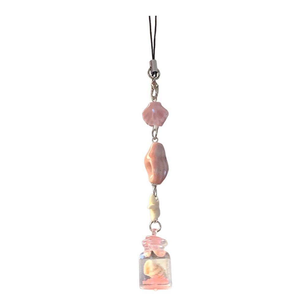 Cute Design Wishing Bottle Hanging Transparent Phone Chain Y2K Keychain Pendant Key Ornament