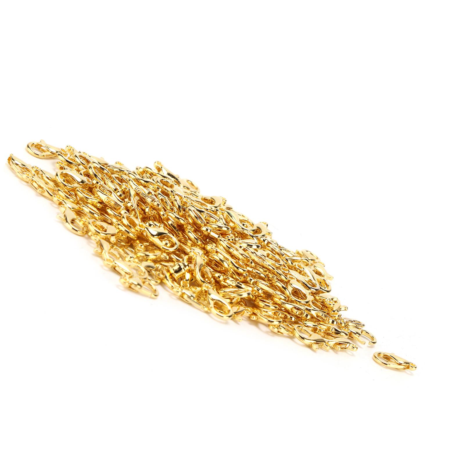 200 шт. Застежки-карабины для лобстера Алюминиевые крючки-застежки Аксессуары для DIY Сумки Ожерелья Изготовления ювелирных изделий Золотой