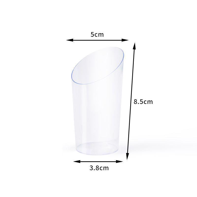 Set de Cupe Pătrate Transparente pentru Sos și Mousse cu Lingurițe - Perfect pentru Deserturi și Aperitive