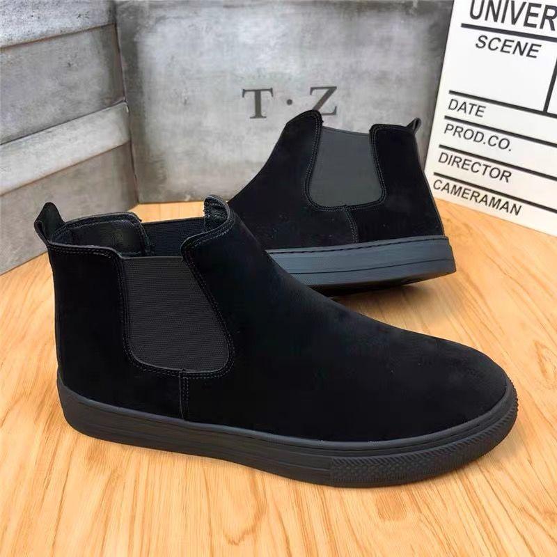 Fashion Faux Suede Leather Men's Boots High Quality Men Working Boots Brand Designer Casual Shoes British Style Ankle Botas Para Hombre