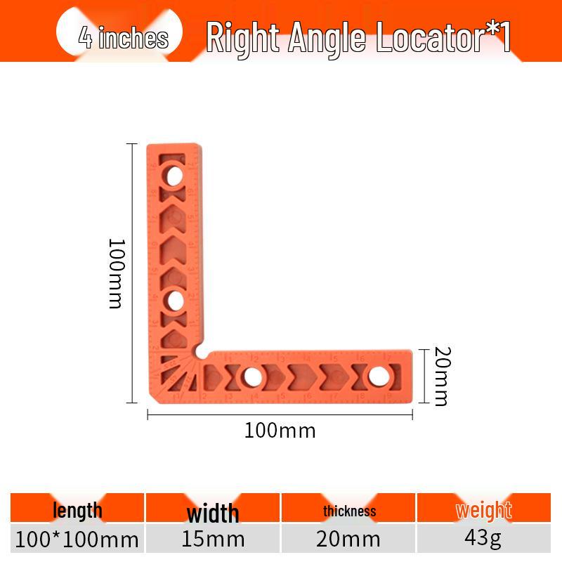 L-Shaped 90° Right Angle Positioning Ruler for Woodworking and Stone, Thickened Plastic Design