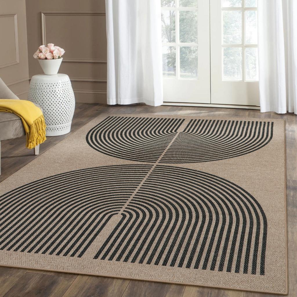 Geometric Stripes Popular Bedroom Decorative Rug Art Fashion Living Room Bedroom Large Area Rug Light Luxury Carpet Sofa Mat