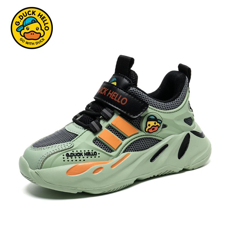 Little Yellow Duck Classmate Children's Sneakers 2025 New Spring and Autumn Boys' Shoes Soft Sole Double Mesh Breathable Mesh Girls