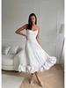Women's Summer Pleated Suspender Dress - European & American Style Long Skirt