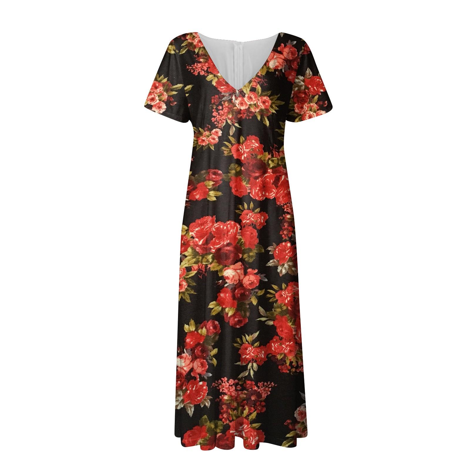 Женское модное и универсальное летнее темпераментное платье с v-образным вырезом — фото 5