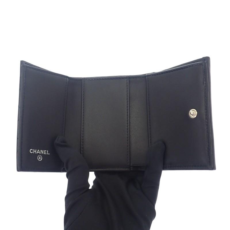 CHANEL  AP0230_B13639 Tri-fold wallet So Black lambskin Women