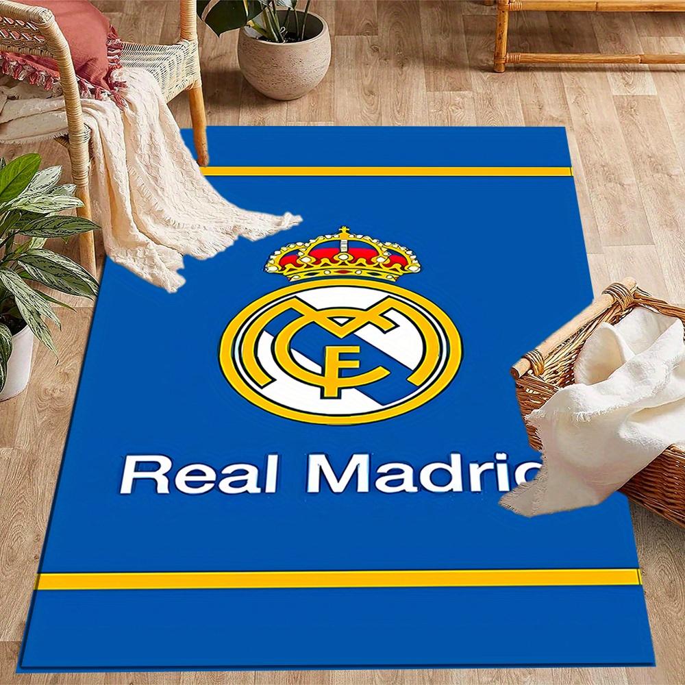 Real Madrid 3D Printed Decorative Home Floor Mat Soft Cartoon Fun Design Nonslip And Water Absorbent Perfect For Living Room Corridor Bedside Kitchen