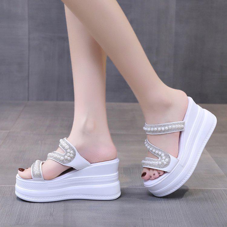 Women's Summer Wedge Flip-Flops with Thick Soles