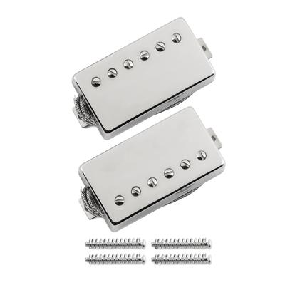 FLEOR Alnico5 Guitar Humbucker Pickup Set, Chrome, Bridge & Neck Pickups, Compatible with LP-Style Guitars