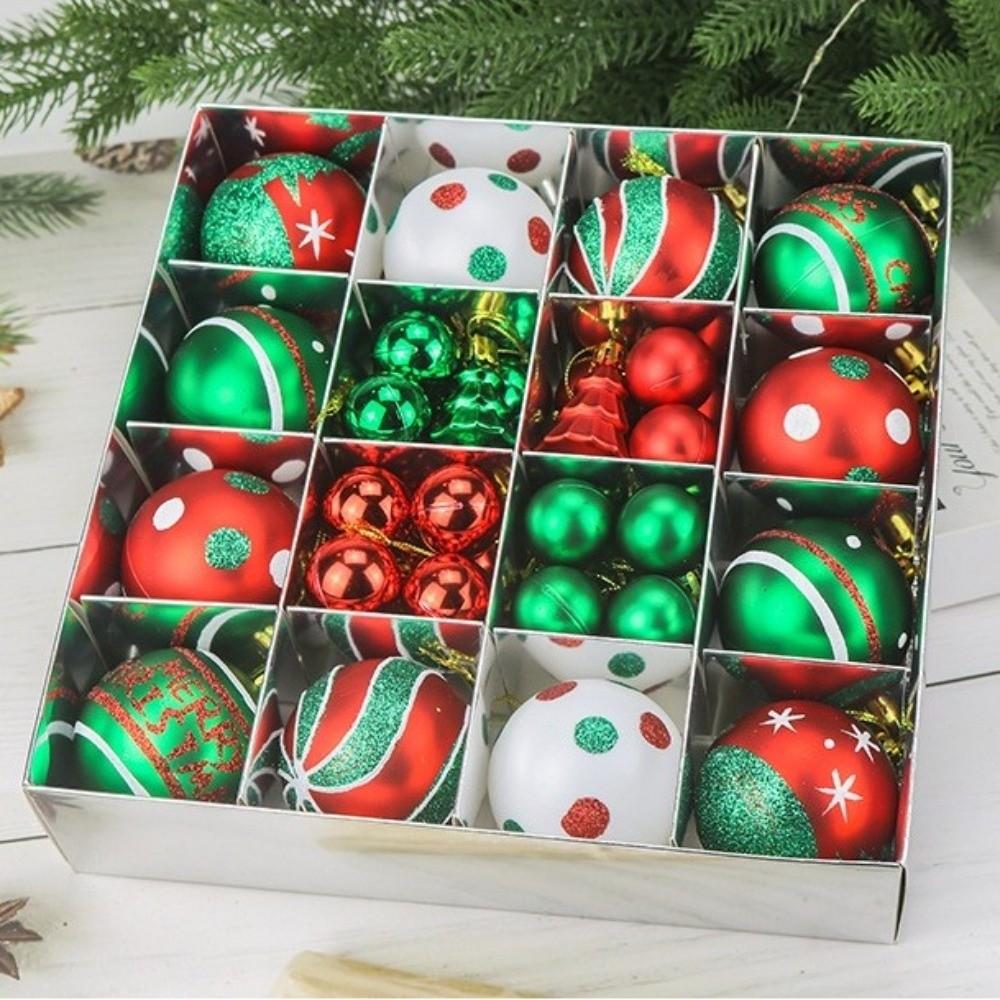 42Pcs/Set Creative Christmas Ball Shiny Xmas Baubles Durable Xmas Ornament Ball  Showcase