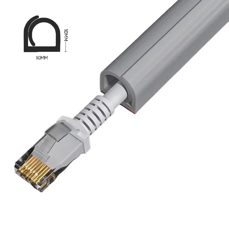 

1PC 1/2/3meters Flexible Floor Cable Cover PVC Cord Wall Cord Hider Floor Cable Management Wire Cover Easy Installation 1m серый