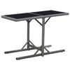 Garden Table - VIDAXL - Black - Wicker Resin - Glass - 110x53x72 Cm