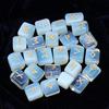 Crocon Opalite Gemstone Rune Stones Set with Elder Futhark Alphabet Engraved Symbol for Chakra Balancing Runes with Pouch :- 20-25 Mm App.