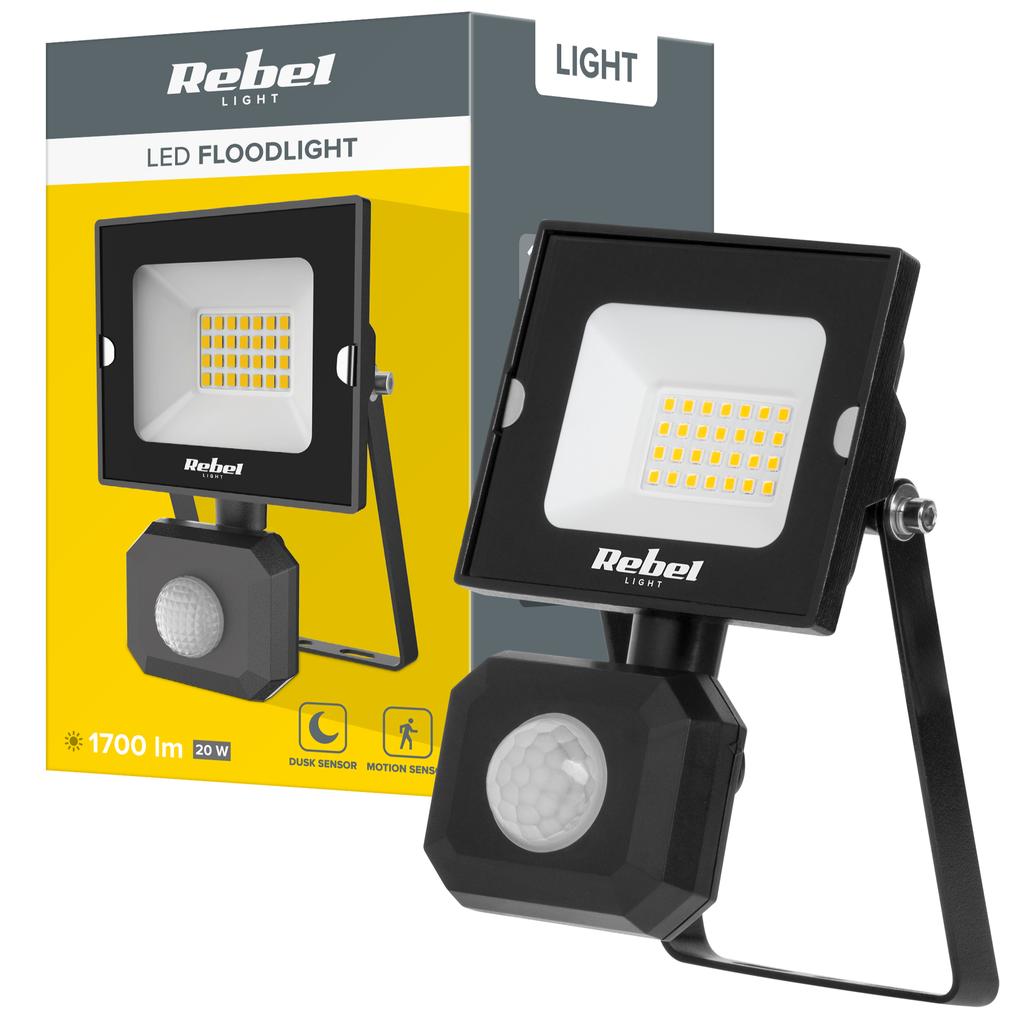Halogen LED spotlight floodlight lamp 20W 6500K IP44 sensor